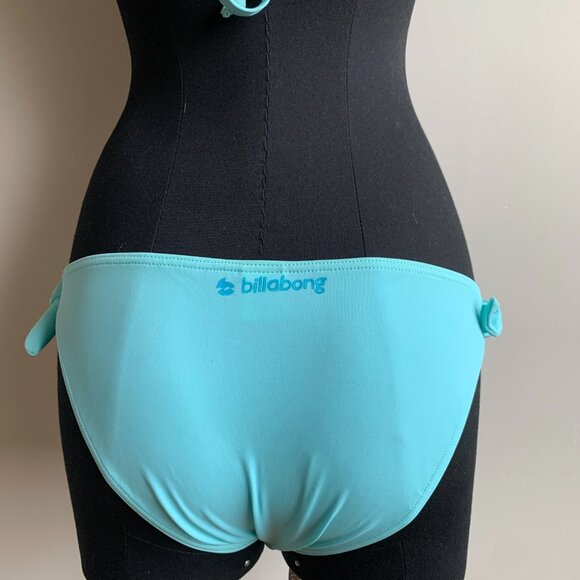 Billabong surf BLUE CRUSH era Vintage bikini aqua D cup solid halter top RARE - Picture 8 of 8